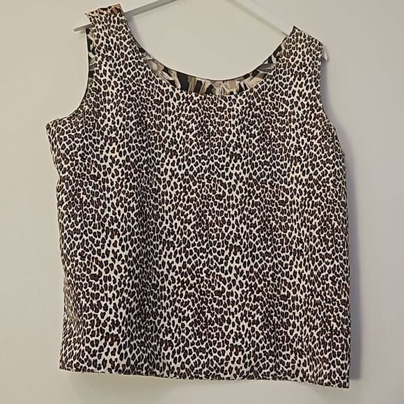 Womens  Animal Print Tank Top Blouse Sleeveless Scoop Neck  no Tags - Picture 3 of 4